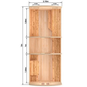 Fasssauna / Gartensauna / Banja / Quadro 5,0 m mit Vorraum